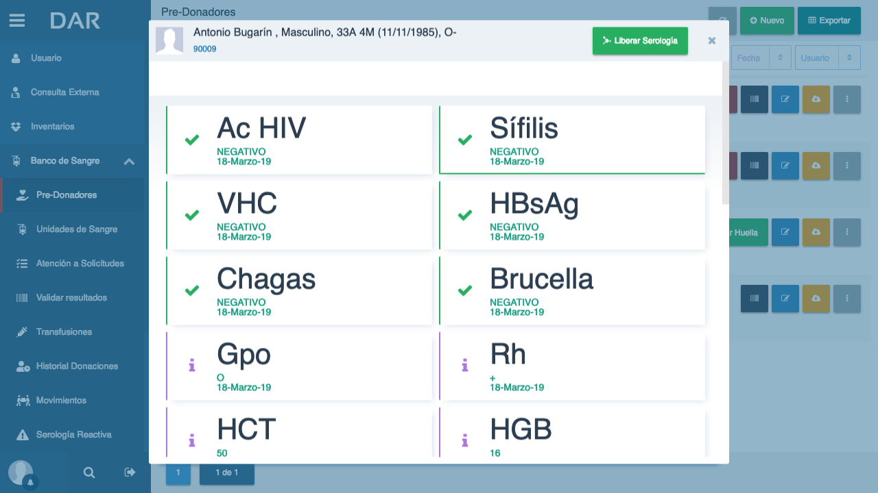 Liberar serología