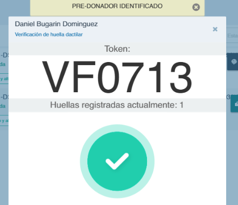 Pre-donador identificado con exito